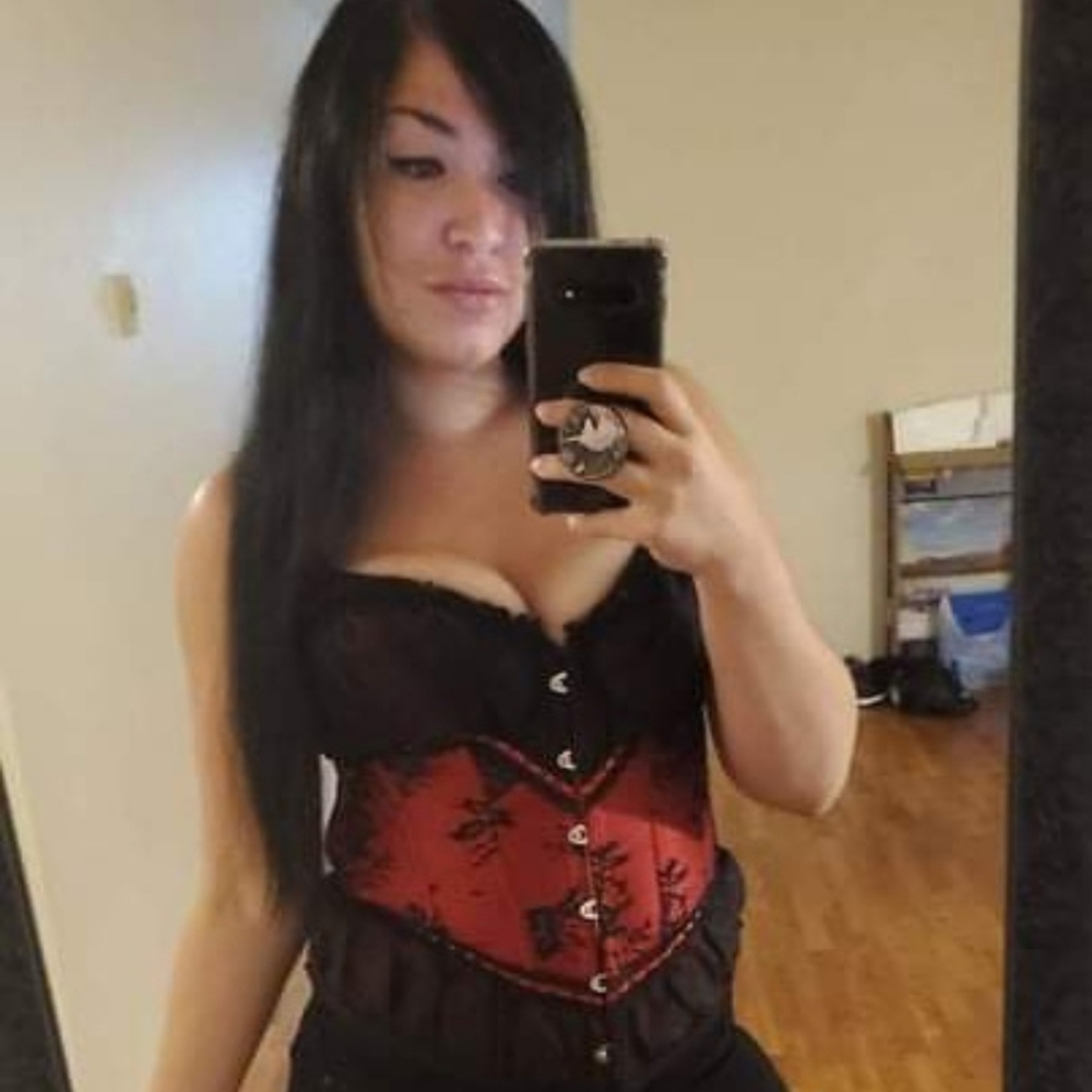 Medium Tripp Morbid Threads style red lace up corset